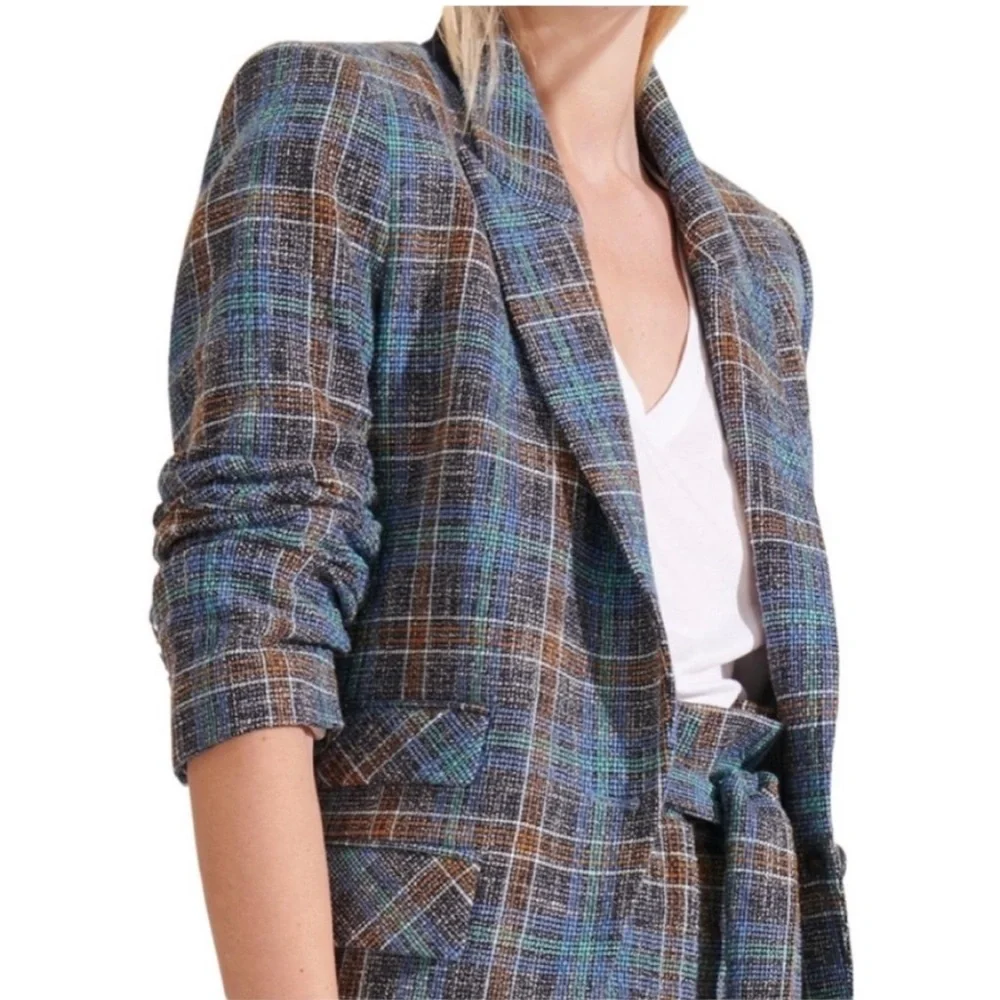 Veronica Beard Martel Dickey Jacket Blue Multi Plaid Blazer size 2 - Picture 13 of 15